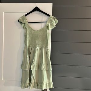 Women Summer Linen Dress Boho Smocked Ruffles Sun Beach Babydoll Mini Dress